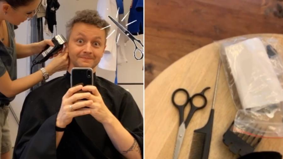 Sandy corta o cabelo de Lucas Lima - Reprodução/Instagram