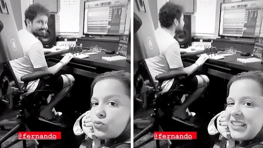 Fernando e Maiara em estúdio - Reprodução/Instagram