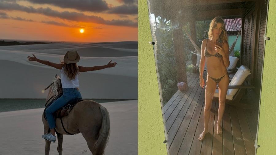 Gisele Bündchen mostra fotos das férias nos Lençóis Maranhenses