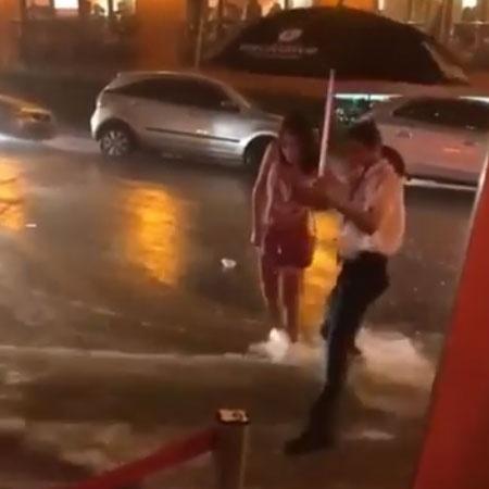 O vídeo da queda de Nathalia Alves viralizou nas redes sociais - Reprodução/Facebook - Reprodução/Facebook