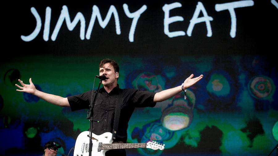 A banda americana Jimmy Eat World faz seu primeiro show no Brasil, no Lollapalooza 2017 - Alexandre Schneider/UOL
