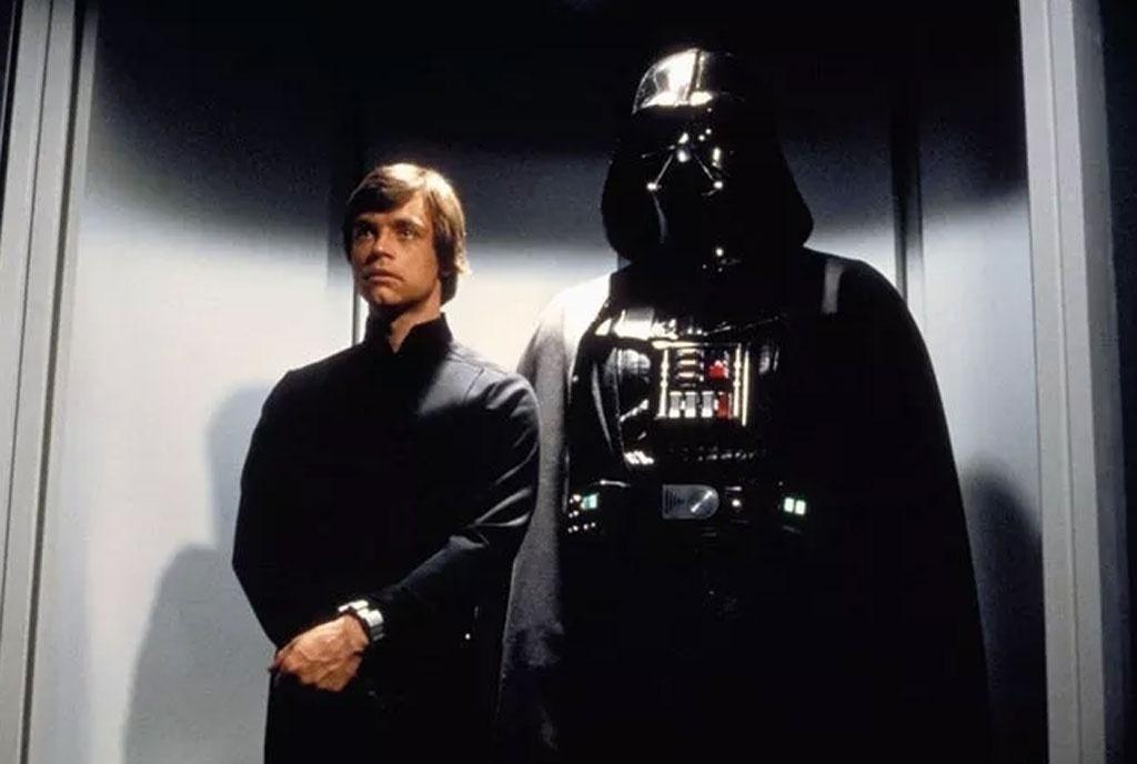 Mark Hamill e James Earl Jones em cena de "Star Wars: Episódio VI - O Retorno de Jedi" (1983) - Reprodução