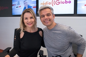 Renata Boldrini e Otaviano Costa na Rádio Globo - Bruno Riodi - Bruno Riodi