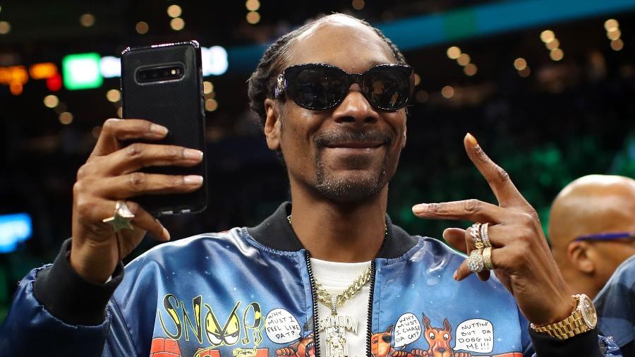 O rapper Snoop Dogg em jogo da NBA - Maddie Meyer/Getty Images/AFP