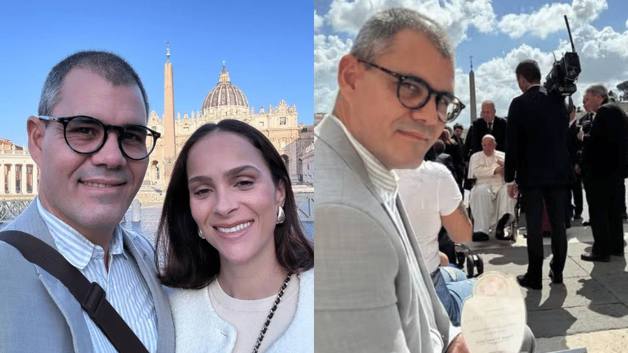 Juliano e Leticia Cazarré encontram com o Papa Francisco no Vaticano