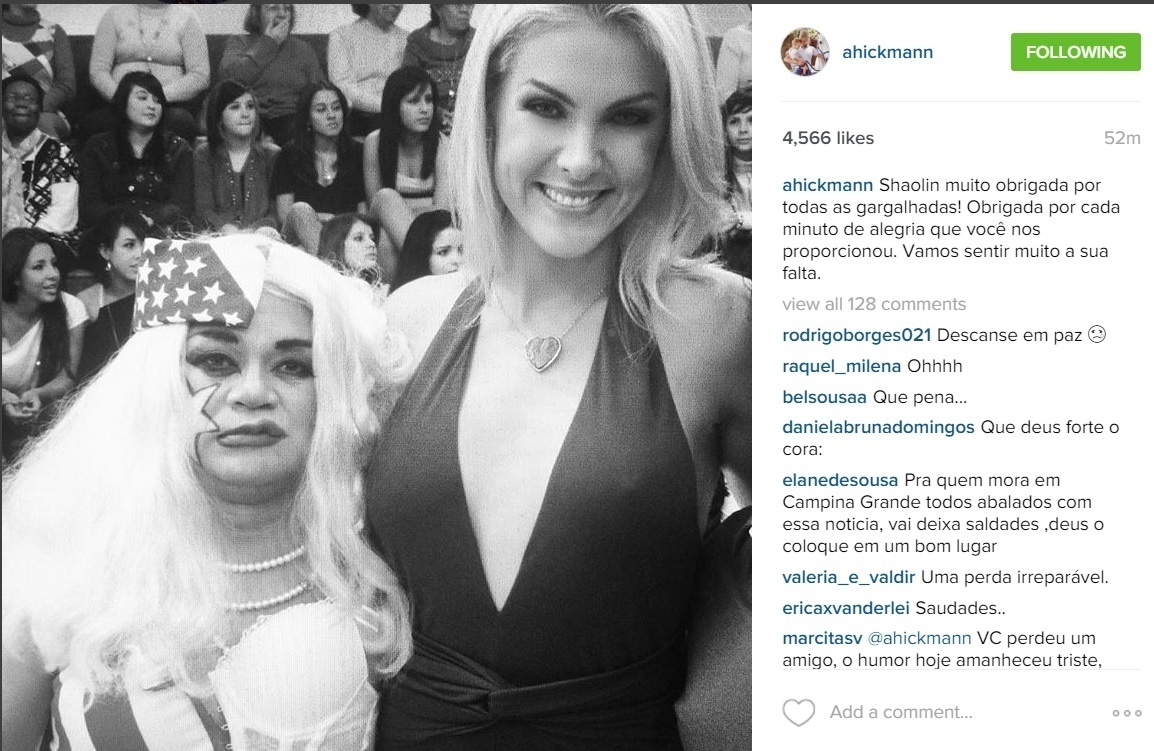 14.jan.2015 - Ana Hickmann lamenta morte de Shaolin - Reprodução /Instagram /ahickmann