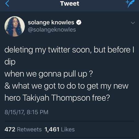 Solange postou este Twitter antes de excluir a conta - Reprodução - Reprodução
