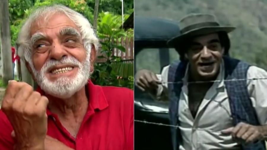 Francisco Nagem em 2016, no "Domingo Show", e em 1977, no "Sítio do Picapau Amarelo" - Reprodução/Record
