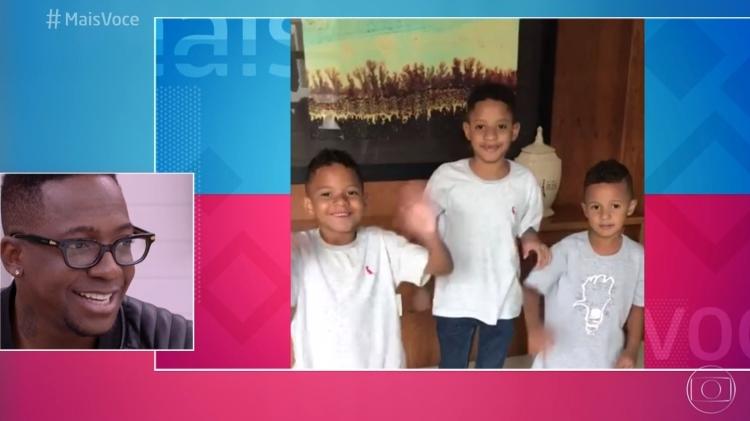 Mumuzinho se emociona ao ver os filhos no "Mais Você" - Reprodução/Globo - Reprodução/Globo