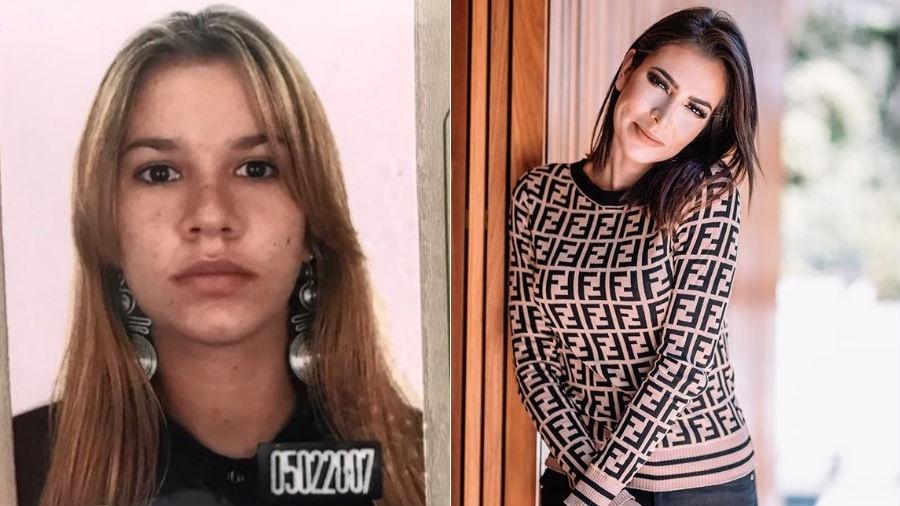 Adriana Sant"Anna na adolescência, antes de fazer plásticas no nariz, e atualmente, aos 28 anos - Reprodução/Instagram