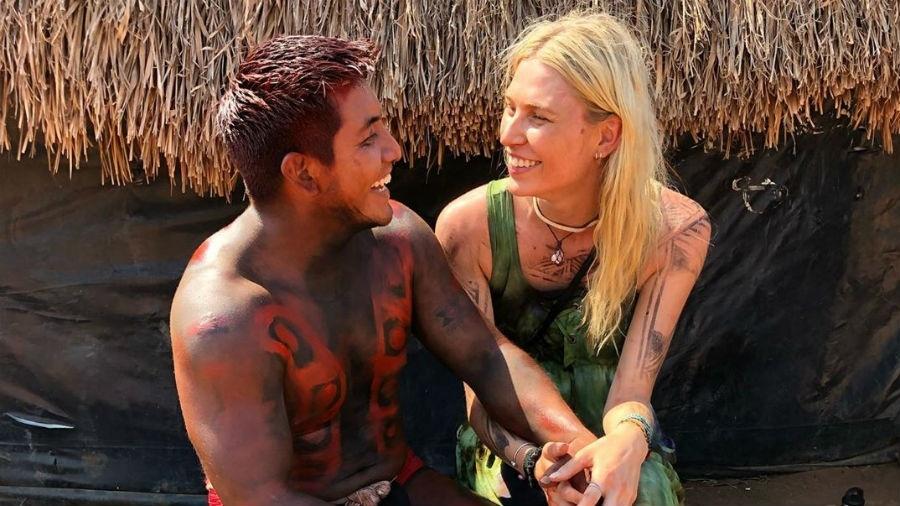 Aline Weber com o namorado, o índio Pigma Amary - Reprodução/Instagram