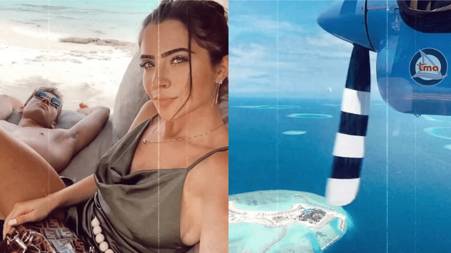 Jade Picon postou fotos com o namorado, João Guilherme, aproveitando resort de luxo nas Maldivas - Reprodução/Instagram/@jadepicon