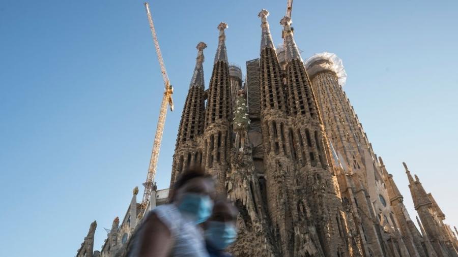 A basílica Sagrada Família, em Barcelona: foi fechada em outubro e reabrirá em 29 de maio - Cesc Maymo/Getty Images