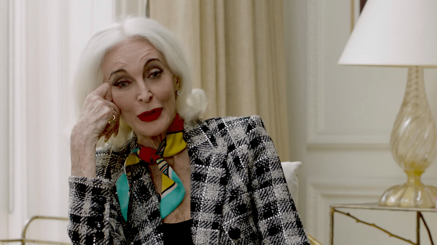 A modelo Carmen Dell"Orefice é a mais velha do mundo com 91 anos - Reprodução/YouTube