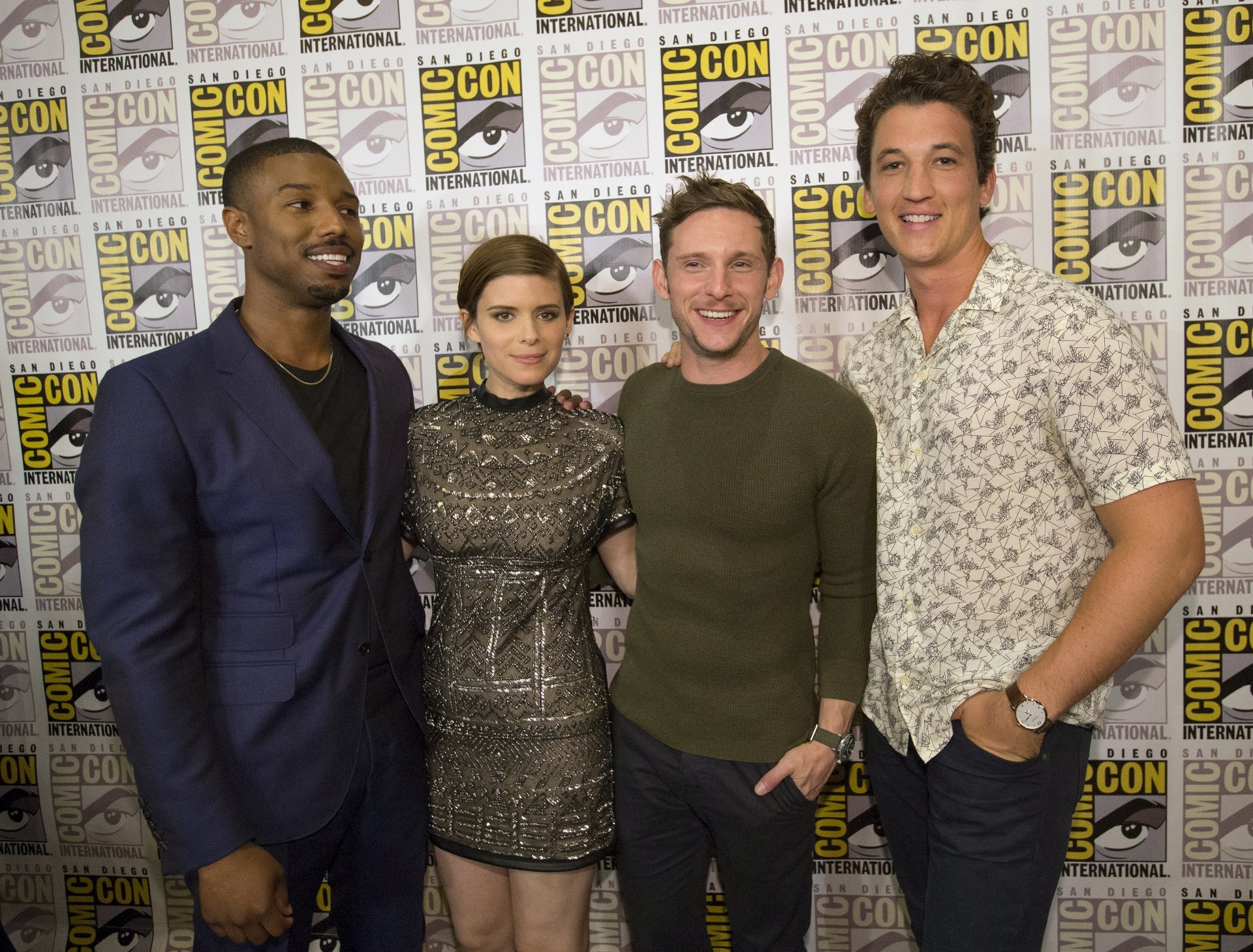 11.jul.2015 -  Michael B. Jordan, Kate Mara, Jamie Bell e Miles Teller participam do painel de "O Quarteto Fantástico" na Comic-Con - Mario Anzuoni/Reuters