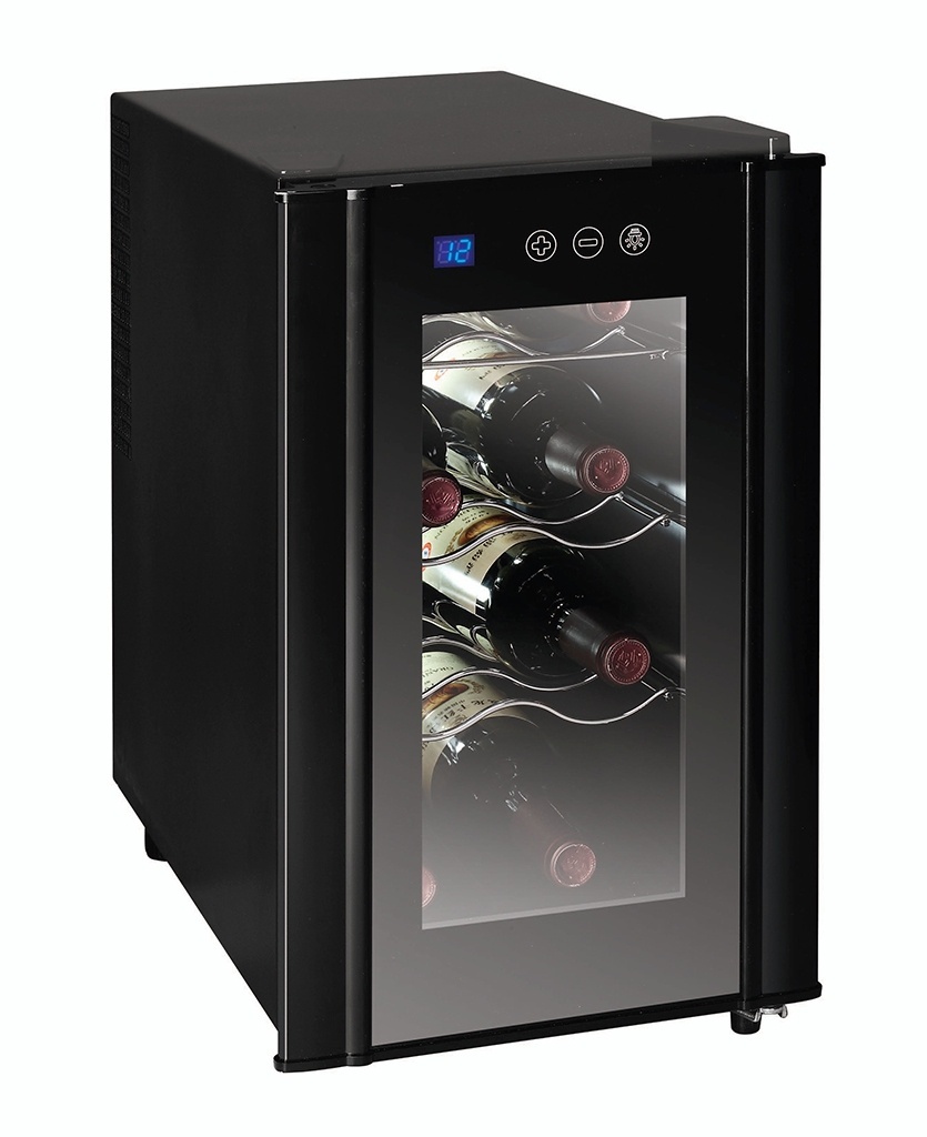 Compacta, a adega Easycooler Termo é uma alternativa para quem aprecia vinhos, mas possui pouco espaço. Com capacidade para armazenar oito garrafas, tem display em LCD e controle digital de temperatura. O equipamento utiliza sistema de resfriamento termoelétrico. À venda na Camicado (www.camicado.com.br) por R$ 499,90 - Divulgação