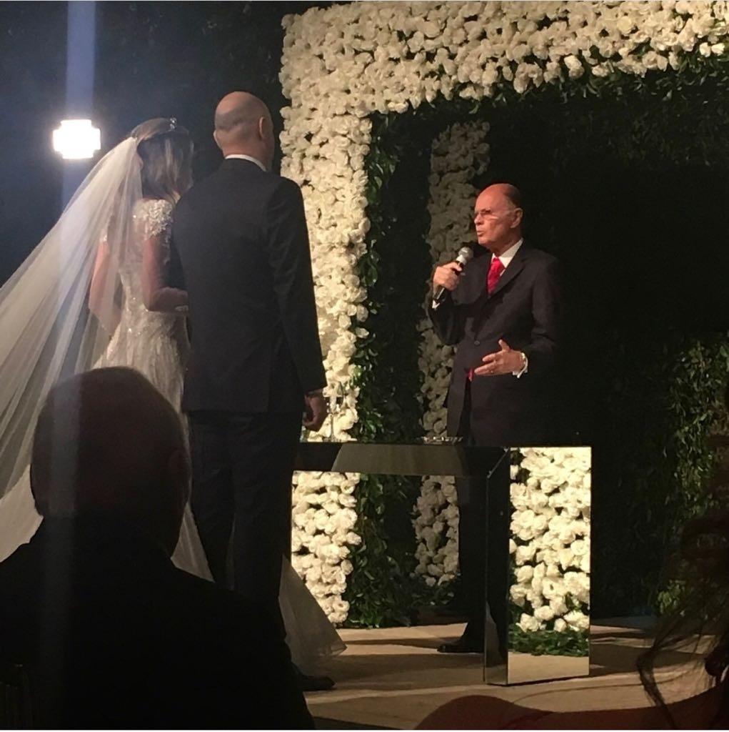 Bispo Edir Macedo celebra o casamento de Douglas Tavolaro, vice-presidente do jornalismo da Record, com Raissa Tavolaro em São Paulo - Roberto Tamer