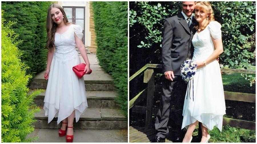 Jovem usa vestido de noiva da mãe para formatura - Daily Mail/Reprodução