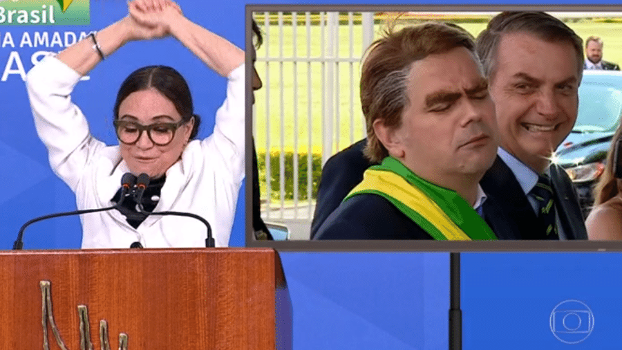 Fantástico usa aspa de Regina Duarte e relembra imitação de Carioca sobre Bolsonaro no quadro Isso a Globo Não Mostra, do "Fantástico" - Reprodução/TV Globo