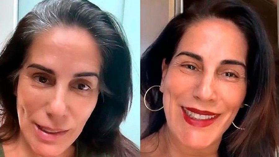 Glória Pires mostra antes e depois do processo de coloração dos cabelos - Reprodução/Instagram