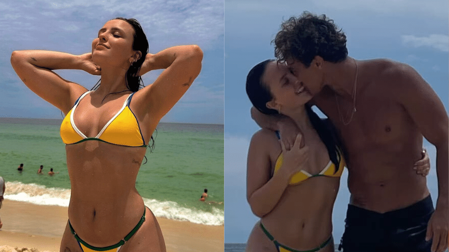 Larissa Manoela curte praia ao lado do namorado, o ator André Luiz Frambach - Reprodução/Instagram