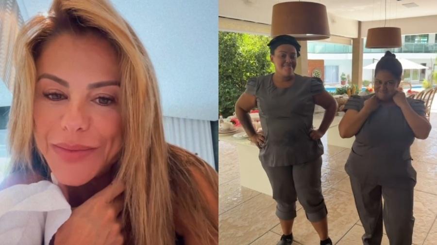 Poliana Rocha falou que fez um desafio de perda de peso com suas funcionárias Poliana Rocha falou que fez um desafio de perda de peso com suas funcionárias