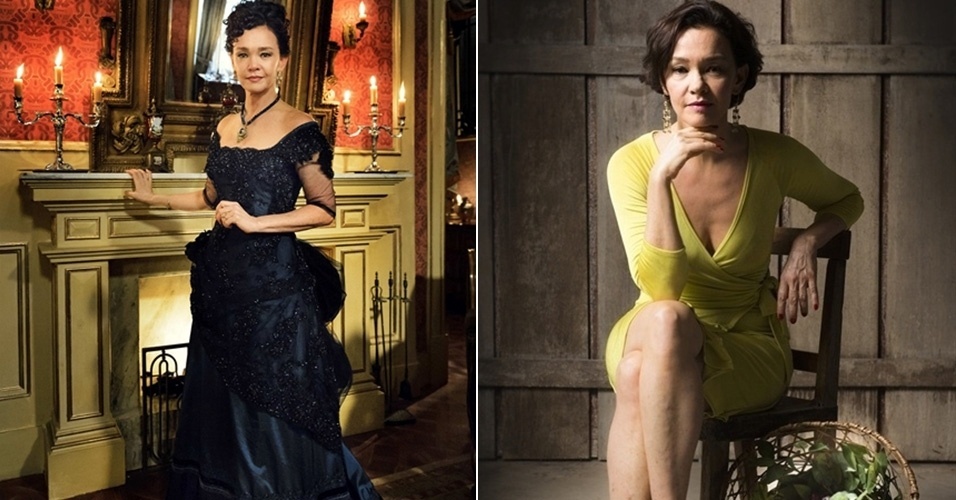 Dorotéia, personagem de Julia Lemmertz, que sempre foi elegante e agora, embora não tenha muito poder aquisitivo, mantém um estilo próprio ao se vestir - Divulgação/TV Globo