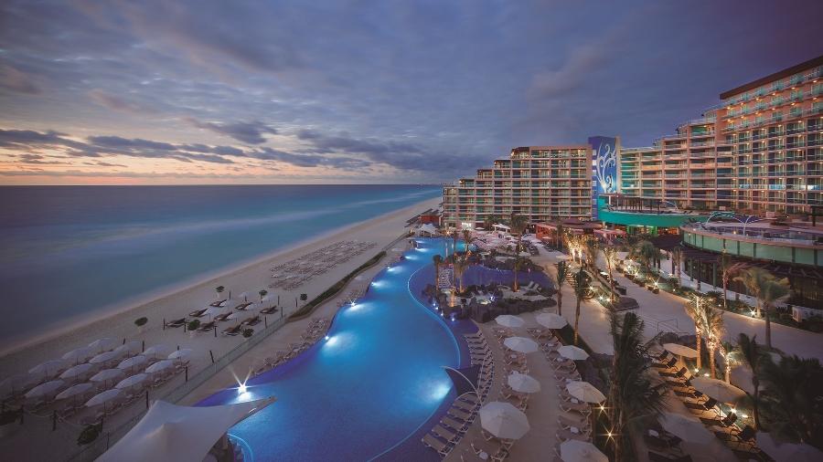 Visão aérea do Hard Rock Hotel em Cancun, no México - Divulgação/Hard Rock All-Inclusive Collection