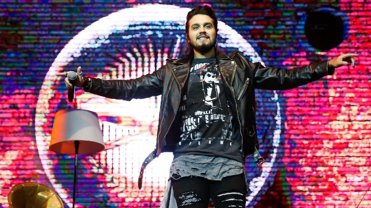 O cantor Luan Santana cantou com Sandy em um show neste final de semana, no Espaço das Américas, durante o lançamento da turnê "1977" - Manuela Scarpa/Brazil News - Manuela Scarpa/Brazil News