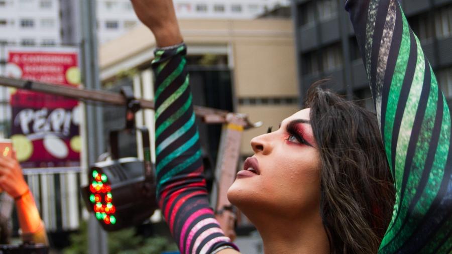 Pabllo Vittar em show neste domingo, na 22ª Parada do Orgulho LGBT de São Paulo - Matheus Souza
