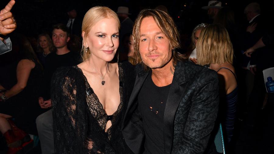 Nicole Kidman e Keith Urban durante cerimônia em Las Vegas