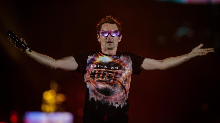 Vocalista Matthew Bellamy durante show do Muse no Rock in Rio - Eduardo Anizelli/Folhapress - Eduardo Anizelli/Folhapress