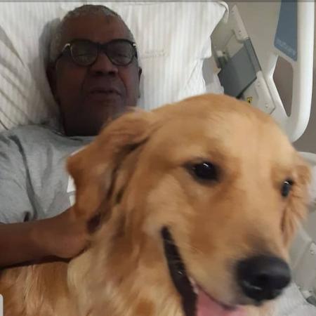 Reinaldo recebeu a visita do seu cachorro Samba no hospital - Reprodução/Instagram - Reprodução/Instagram