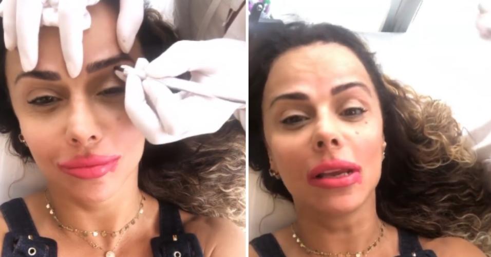 Viviane Araújo faz micropigmentação das sobrancelhas