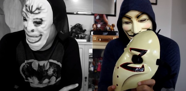 Zangado (e sua versão mais antiga) revelam a nova máscara do youtuber - Reprodução/YouTube