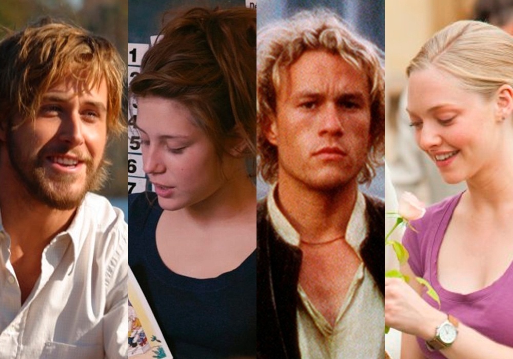 Cenas dos filmes "Diário de uma Paixão" (2004), de Nick Cassavetes, "Azul é a Cor Mais Quente" (2013), de Abdellatif Kechiche, "Coração de Cavaleiro" (2001), de Brian Helgeland e "Cartas Para Julieta" (2010), de Gary Winick - Reprodução/Montagem