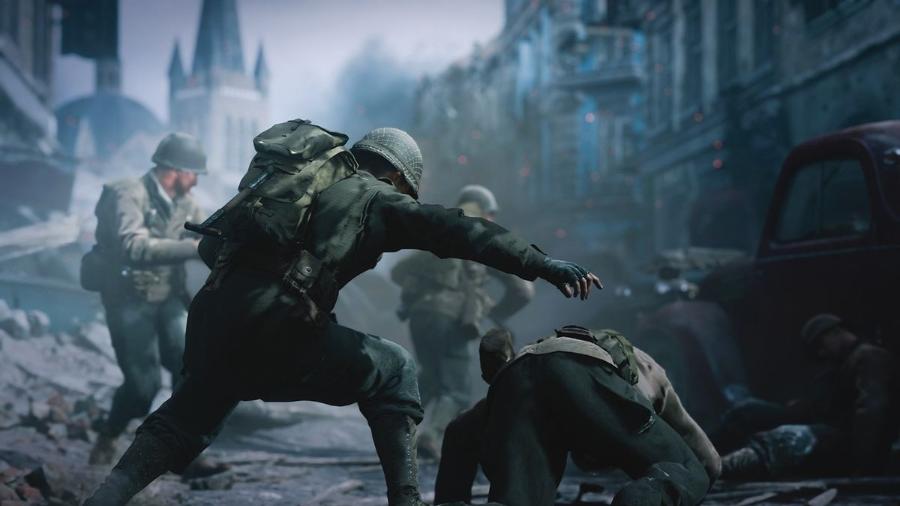 De volta às raízes: "Call of Duty: WWII" tem a Segunda Guerra Mundial como pano de fundo e traz uma jogabilidade mais tradicional do que seus antecessores - Reprodução