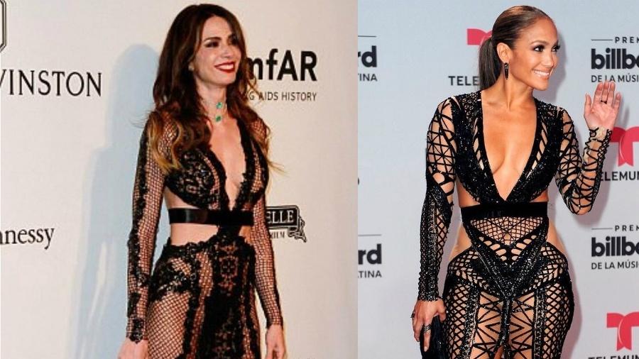 Luciana Gimenez e Jennifer Lopez vestindo naked dress - Reprodução/Instagram