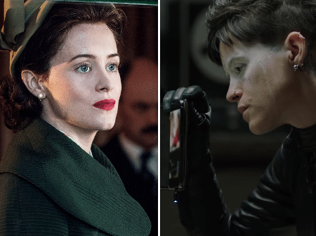Claire Foy em "The Crown" e em "Millennium: A Garota na Teia de Aranha" - Reprodução/Montagem