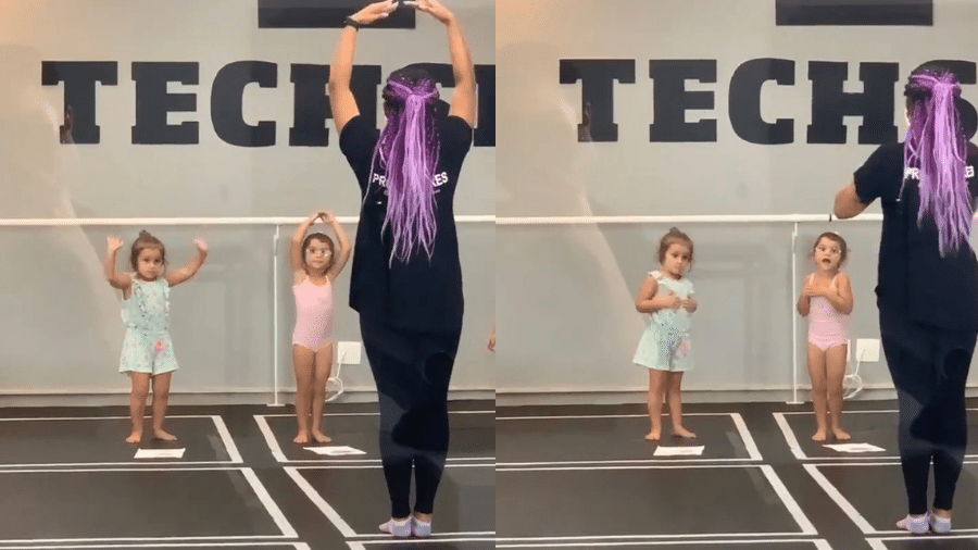 Mariana Uhlmann gravou a filha Maria em aula de balé com a prima, Madalena - Reprodução/Instagram/@uhlmannmariana