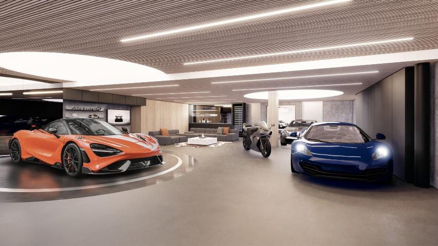 Garagem no estilo Show Room da McLaren - Divulgação
