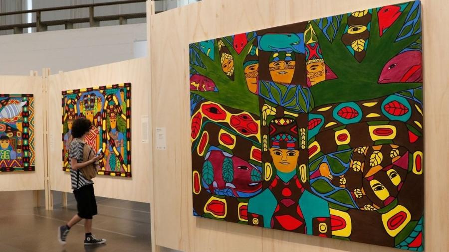 O Museu de Arte de São Paulo (Masp) recebe a exposição Mirações, do Movimento dos Artistas Huni Kuin - MAHKU, na programação anual dedicada às histórias indígenas - Fernando Frazão/Agência Brasil