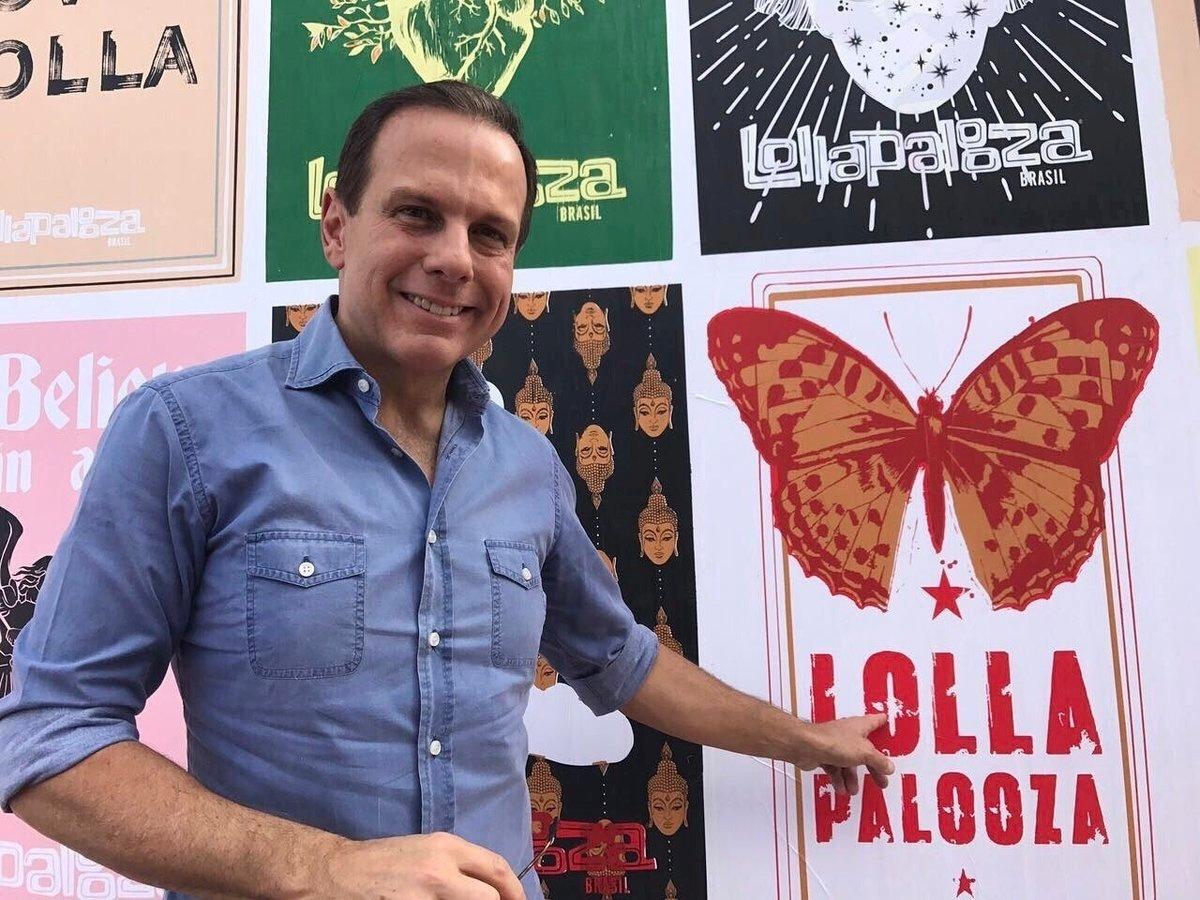 O prefeito de São Paulo, João Doria, prestigiou o Lollapalooza e registrou na sua conta do Instagram - Reprodução / Instagram