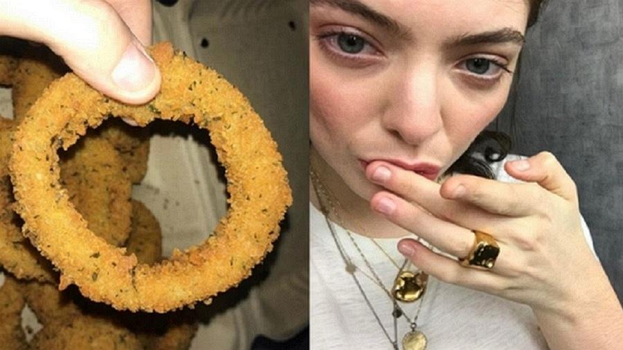 A cantora neozelandesa Lorde, uma possível adoradora de frituras  - Reprodução/Montagem