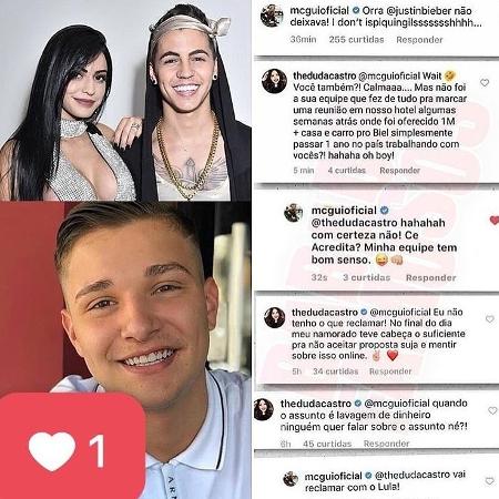 Gui e namorada de Biel discutem no Instagram - Reprodução/Instagram/fama0ficial - Reprodução/Instagram/fama0ficial