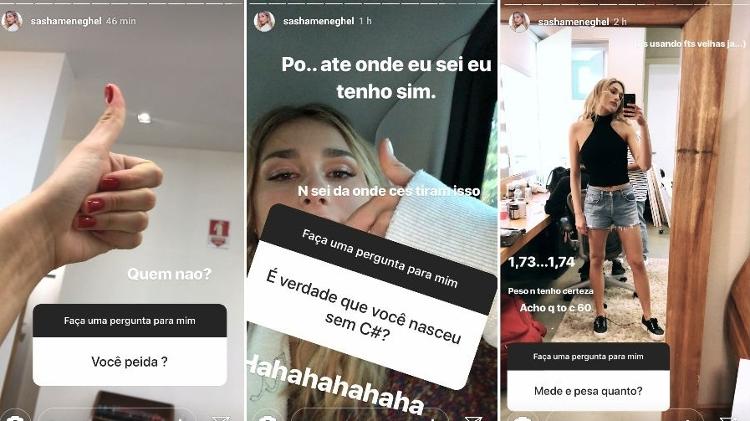 Sasha responde a perguntas de seguidores  - Reprodução/Instagram - Reprodução/Instagram