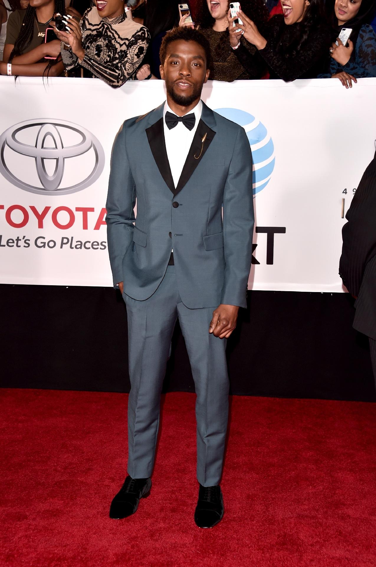 15.jan.2018 - Chadwick Boseman participa do 49º NAACP Image Awards em Pasadena, na Califórnia - Alberto E. Rodriguez/Getty Images for NAACP