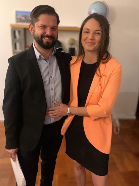 Gabriel Boric, presidente eleito do Chile, e a militante feminista Irina Karamanos, sua namorada - Reprodução/Instagram