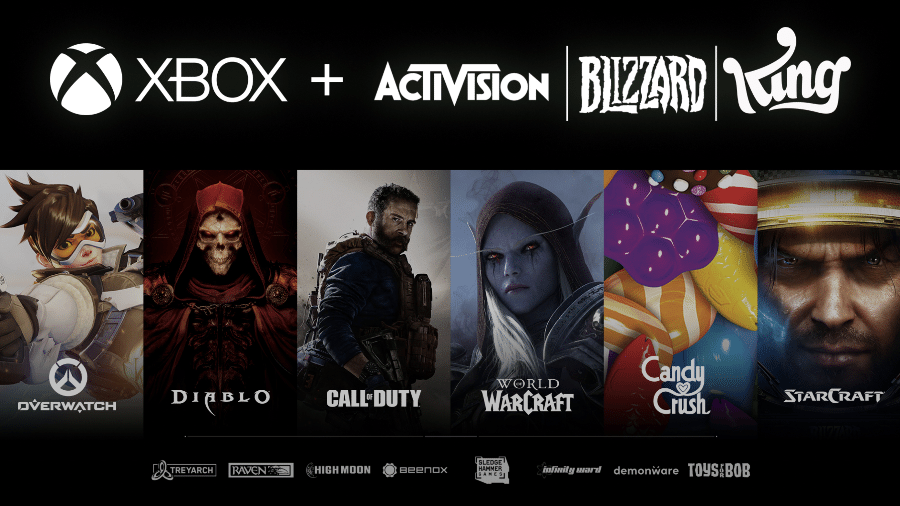 Algumas das franquias da Activision Blizzard que pertencerão à Microsoft - Divulgação/Microsoft