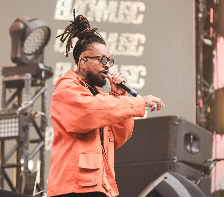 O rapper Rael no festival Chic Show 50 Anos de Black Music, no sábado (13), em São Paulo